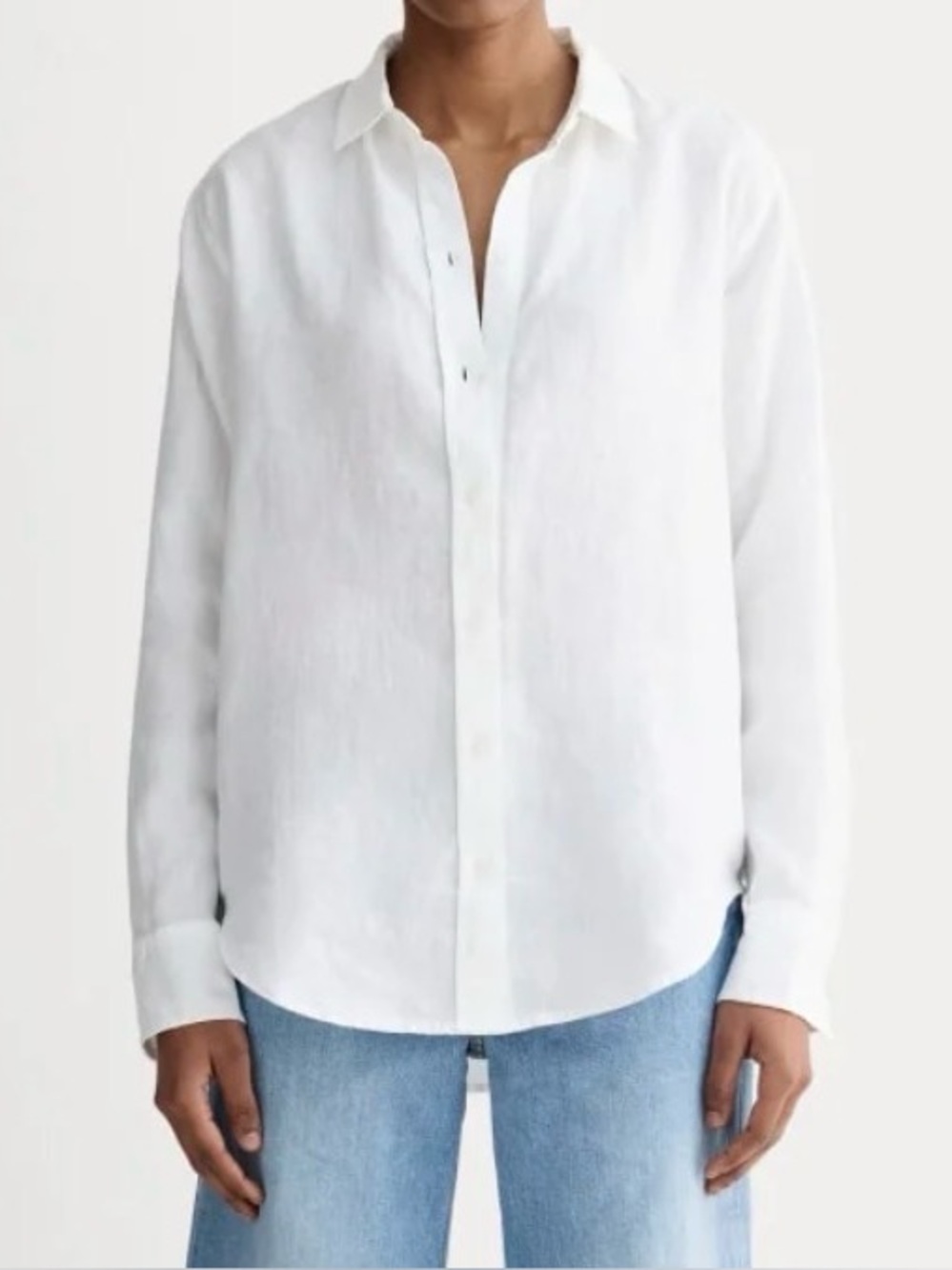Everlane The Must-Have Relaxed Linen Shirt Size 6 White 100% European Flax